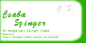 csaba szinger business card